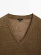 Футболка из льна Massimo Dutti 6242933705c54 M хаки (100005403) - изображение 5