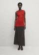 Полупрозрачный топ из смесового льна Massimo Dutti 6239935600c54 L красный (100005402) - изображение 1