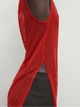 Полупрозрачный топ из смесового льна Massimo Dutti 6239935600c54 L красный (100005402) - изображение 4