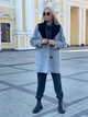 Жіноче двобортне пальто з хутром декороване патами Milirud M Світло-сірий (294-93-М) - зображення 2