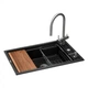 Мойка кухонная GRANADO Royal Artes black shine (+ подрібнювач Algar 1000 + змішувач Ferrol inox + дозатор Redondo inox (ksg1301) GRANADO ksg1301 905108 - изображение 1