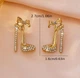 Женские сережки бижутерия "Туфельки" jewelry Золотистые - изображение 4