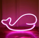 Ночной светильник Neon Sign для детей в виде кита мягкое освещение для создания уютной атмосферы - изображение 1
