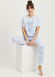 Пижамные хлопковые штаны Primark Printed Bottom Pyjama XXL Низ пижамы Светло-голубой (8947) - изображение 4