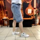 Шорты женские джинсовые багги стрейч 32 голубой - изображение 5