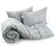 Набор Руно одеяло 172х205 + 2 подушки 50х70 силиконовый Grey Braid 172.52_Grey Braid - изображение 1