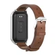 Ремінець із екошкіри MiJobs для Redmi Smart Band 3 / Mi Band 9 Active, Коричневий+срібло - зображення 1