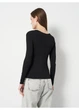 Жіночий лонгслів H&M 36 Чорний 0464565 - зображення 2