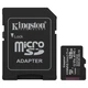 Карта памяти Kingston microSD 128GB C10 UHS-I A1 V10 R150MB/s + SD (SDCS3/128GB) - изображение 1