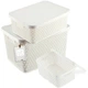 Zestaw koszy Kadax K9644 Pau do przechowywania z pokrywą 4.5 l + 12 l + 18 l Biały (5903699492123) - obraz 2