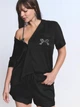 Піжама Сатинова (сорочка + шорти) Victoria's Secret Signature Satin Short Pajama Set S Чорний (2671368D) - зображення 1