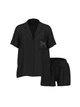 Піжама Сатинова (сорочка + шорти) Victoria's Secret Signature Satin Short Pajama Set S Чорний (2671368D) - зображення 3