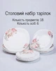 Набір порцелянових тарілок на 6 персон, 18 предметів / столовий сервіз для щоденного та святкового сервірування - зображення 1