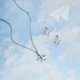Серебряные серьги пусеты Самолеты с фианитами ЛК-0344р - изображение 2
