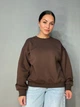 Свитшот женский A-N 30070-1 базовый оверсайз однотонный one size коричневый - изображение 4