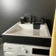 Раковина, умивальник Adamant WASHER NEW, штучний камінь, прямокут., з отвором для змішувача, без переливу, 595х595х115мм, накладний, чорно-білий - изображение 4
