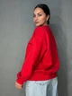 Свитшот женский A-N 30070-1 базовый оверсайз однотонный one size красный - изображение 3