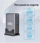 Зарядна станція багатопортова ILEPO 320W на 4 USB + 4 Type-C / мережевий мультизарядний пристрій Black (19026) - зображення 3