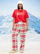 Женские Фланелевые пижамные штаны Old Navy р. L бело-красная клетка - изображение 2