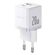 Зарядний блок живлення Type-C+USB Baseus Palm 20 W 12 V 3 А білий - зображення 4