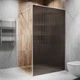 Флутс душова перегородка Alfa-Glass 2000х1200мм скло графіт колір фурнітури white - Біла матова (Model-AF.97) - зображення 1