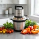 Измельчитель кухонный 800 Вт SOKANY SK-7028 чоппер с 4 лезвиями и чашей на 3.5 л из нержавеющей стали с 2 режимами скорости для измельчения овощей фруктов мяса орехов и льда Черный с серебристым - изображение 2