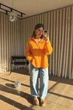 Вязанный свитер с молнией женский QU STYLE Оранжевый (TK231078 orange Универсальный (S-M-L)) - изображение 2