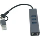 Концентратор USB 3.0 Type-C/Type-A to RJ45 Gigabit Lan, 3*USB 3.0, cable 13 cm Dynamode (DM-AD-GLAN-U3) Dynamode DM-AD-GLAN-U3 907573 - зображення 2