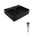 Раковина подвесная прямоугольная Qtap Matt Black с донным клапаном PU03O для ванной комнаты черная керамическая раковина (600672) - изображение 9