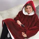 Плед-толстовка с капюшоном и рукавами Huggle Hoodie Blanket 3-в-1 Унисекс, Теплый худые + Согревающий 55821/59 - изображение 5