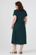 Лляна сукня з коротким рукавом та кишенями для великих фігур (Plus size) Альма. Зелений, р.48, код 0478/48/1330 - изображение 3