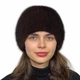 Шапка норковая вязаная Меховой Стиль Листок 54-60 Ореховый (111/D) - изображение 2