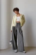 Легкий вязаный кардиган на пуговицах с капюшоном Lurex Желтый One Size (90066) - изображение 3