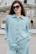 Жіноча сорочка з кишенями на ґудзиках LadyLike 46 Світло-зелений (ll2212710047406) - изображение 2