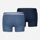 Набор трусов боксеров мужских хлопковых Puma Men Everyday Placed Logo Boxer 2P 93847604 M 2 шт Light Blue Melange (8720245590761) - изображение 5