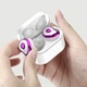 Беспроводные Bluetooth наушники вкладыши гарнитура Hyper HBQ SE-6 в кейсе-зарядке с аккумулятором 650mAh TWS Белые с фиолетовым - изображение 2