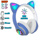 Наушники c кошачьими ушками CAT BL 4.2 c RGB подсветкой и MP3 плеером MicroSD, FM Синие - изображение 1