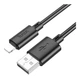 Кабель для заряджання та передачі даних USB Hoco X88 Gratified USB to Lightning 2.4A 2m Black - зображення 1