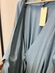 Женское вышитое платье на запах с поясом и длинным рукавом SEAM MKSMV230/755 - 54/56, Блакитний - изображение 5