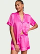 Піжама Victoria's Secret Glazed Satin Short Pajama Set сатинова XS шорти+сорочка - изображение 1
