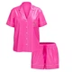 Піжама Victoria's Secret Glazed Satin Short Pajama Set сатинова XS шорти+сорочка - изображение 3