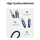 Аудіокабель UGREEN AV118 3.5mm Male to 3.5mm Female, nylon braid, 2m Black (UGR-40675) - изображение 4