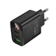 Мережевий зарядний пристрій BOROFONE BA98A Ilustre PD30W (2C1A) charger with digital display (EU) Black - зображення 6