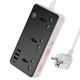 Сетевое зарядное устройство удлинитель HOCO AC7A STORM 3 USB/Type-C 3 розетки 1.5m Черный (18675) - изображение 2