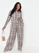 Штани Missguided R9348121 32 зміїний принт хакі - изображение 2