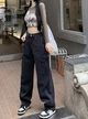 Женские свободные джинсы карго черного цвета в стиле streetwear S - изображение 3