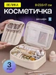 Органайзер для косметики у дорогу маленька косметичка жіноча чоловіча для басейну Hausland міні контейнер для дівчинки 8×17×23.5 см кремовий (02680001) - зображення 1