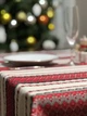 Етнічна вишита льняна скатертина Handmade в Українському стилі 110см. - зображення 2