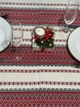 Етнічна вишита льняна скатертина Handmade в Українському стилі 110см. - зображення 7