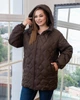 Женская демисезонная куртка большого размера UF-Fashion 00129-mt 58 коричневый - изображение 7